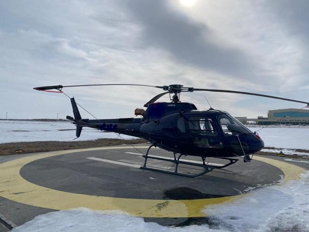 Eurocopter Kazakhstan engineering 2018 жылы құрастырған H125 тікұшағы тексеру үшін ұшып келді